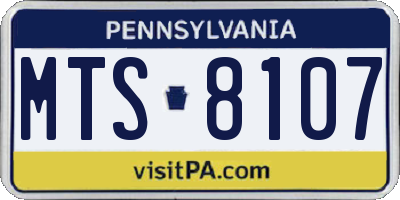 PA license plate MTS8107