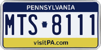 PA license plate MTS8111