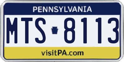 PA license plate MTS8113