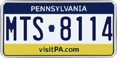 PA license plate MTS8114