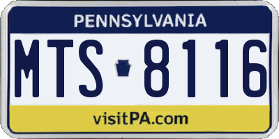 PA license plate MTS8116