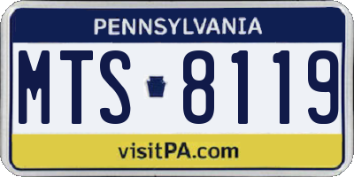 PA license plate MTS8119