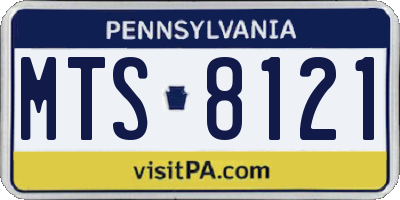 PA license plate MTS8121