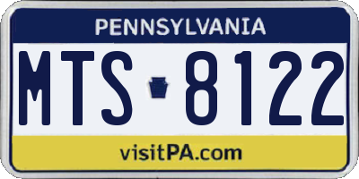 PA license plate MTS8122