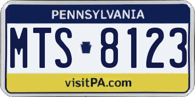 PA license plate MTS8123