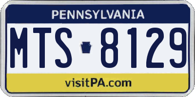 PA license plate MTS8129