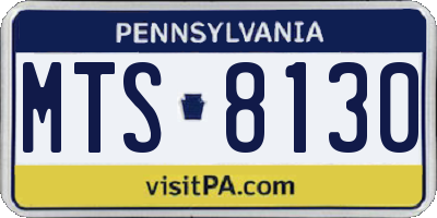 PA license plate MTS8130