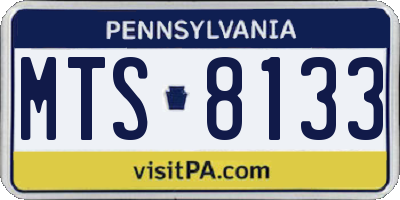 PA license plate MTS8133
