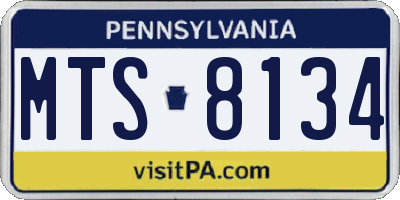 PA license plate MTS8134