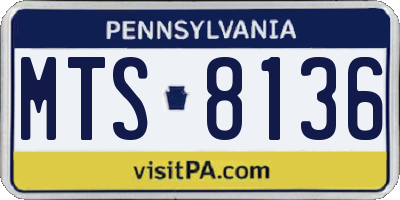 PA license plate MTS8136