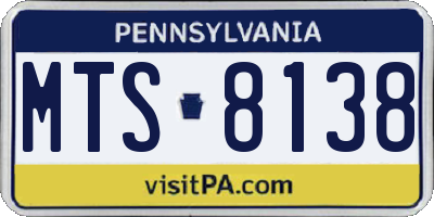 PA license plate MTS8138