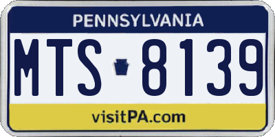 PA license plate MTS8139