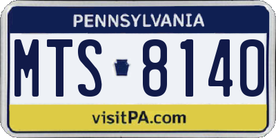 PA license plate MTS8140