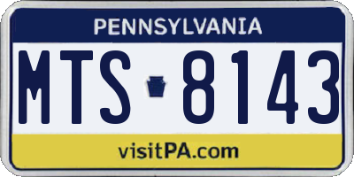 PA license plate MTS8143