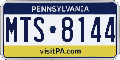 PA license plate MTS8144