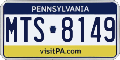 PA license plate MTS8149
