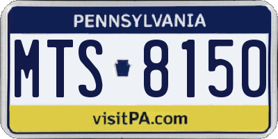PA license plate MTS8150