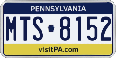 PA license plate MTS8152
