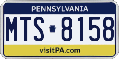 PA license plate MTS8158
