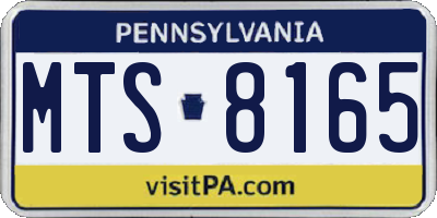 PA license plate MTS8165