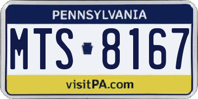 PA license plate MTS8167