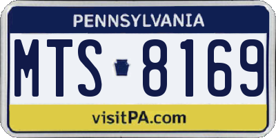 PA license plate MTS8169