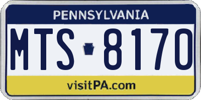 PA license plate MTS8170