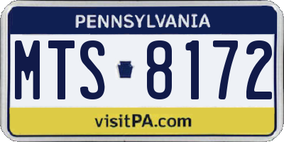 PA license plate MTS8172