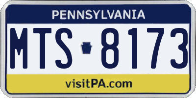 PA license plate MTS8173