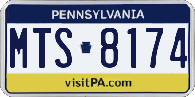 PA license plate MTS8174