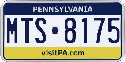 PA license plate MTS8175