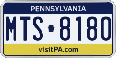 PA license plate MTS8180