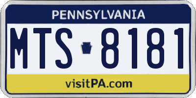 PA license plate MTS8181
