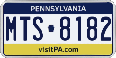 PA license plate MTS8182