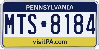 PA license plate MTS8184