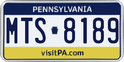 PA license plate MTS8189