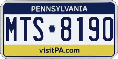 PA license plate MTS8190