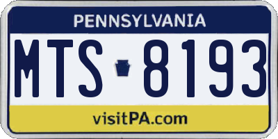 PA license plate MTS8193