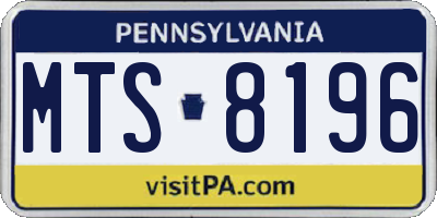 PA license plate MTS8196