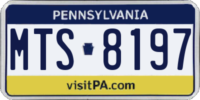 PA license plate MTS8197