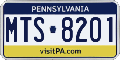 PA license plate MTS8201