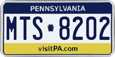 PA license plate MTS8202
