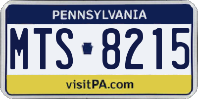 PA license plate MTS8215