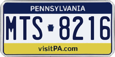 PA license plate MTS8216