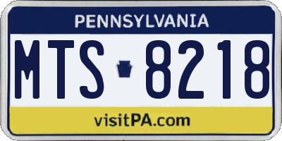 PA license plate MTS8218