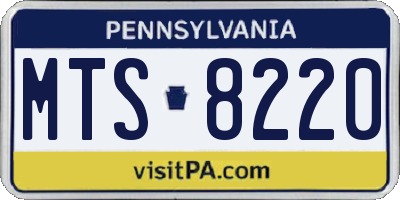 PA license plate MTS8220