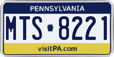 PA license plate MTS8221