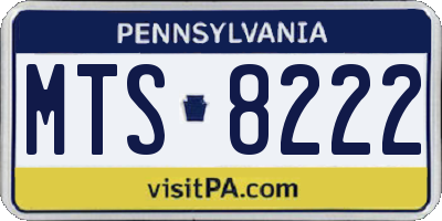 PA license plate MTS8222