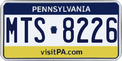 PA license plate MTS8226