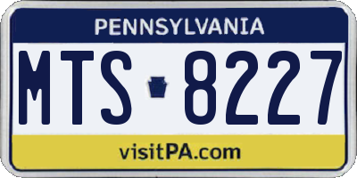 PA license plate MTS8227